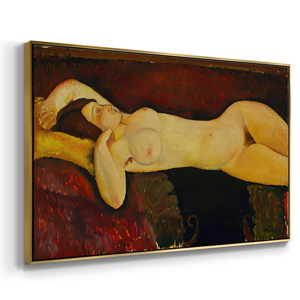 Reclining Nude (Nu couché), 1919 - Floater Framed Canvas Print