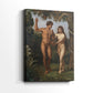 Side view of a canvas art print of a narrative scene with balanced form and subtle detail, showing gallery-wrapped depth.