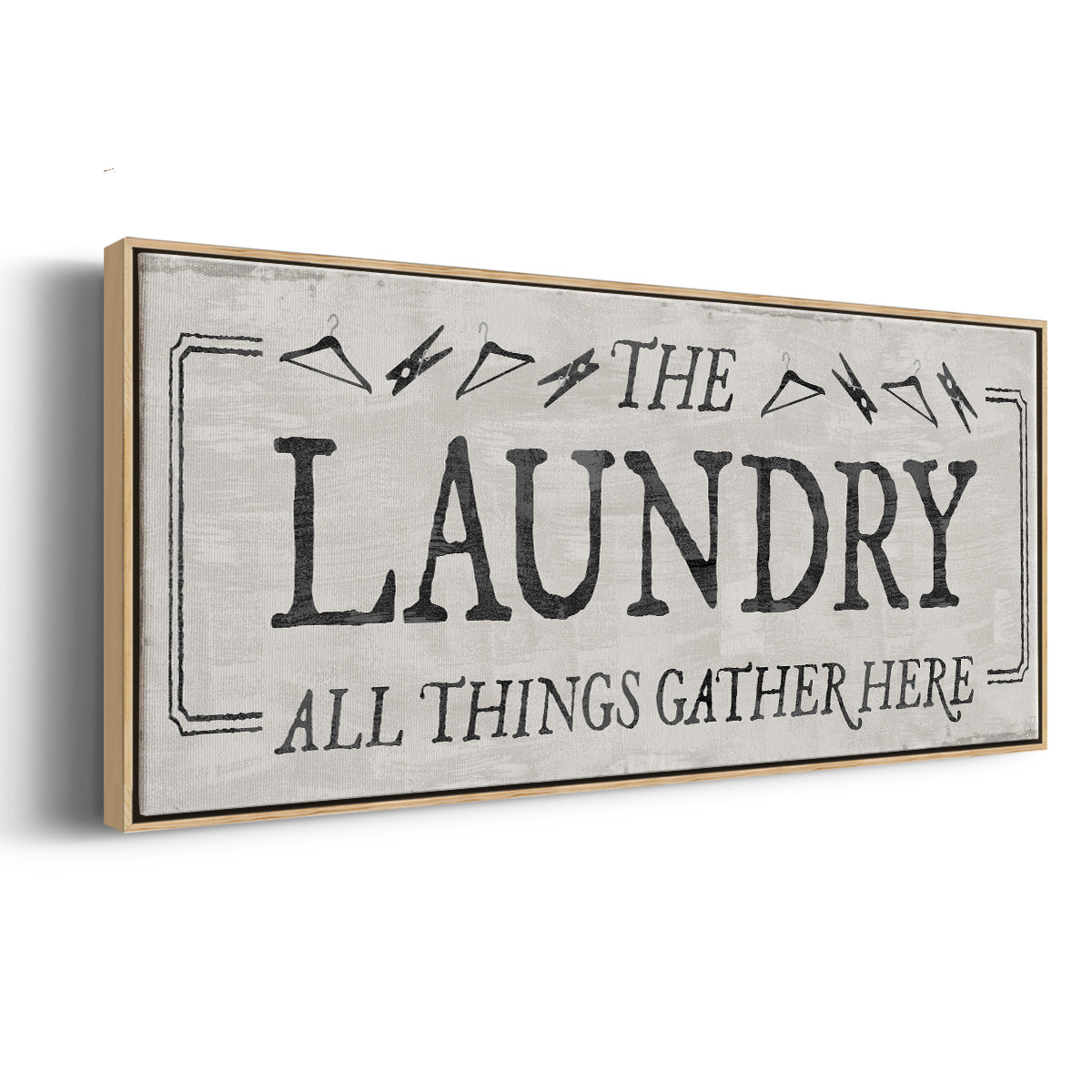 Laundry Gathers - Floater Framed Canvas Print