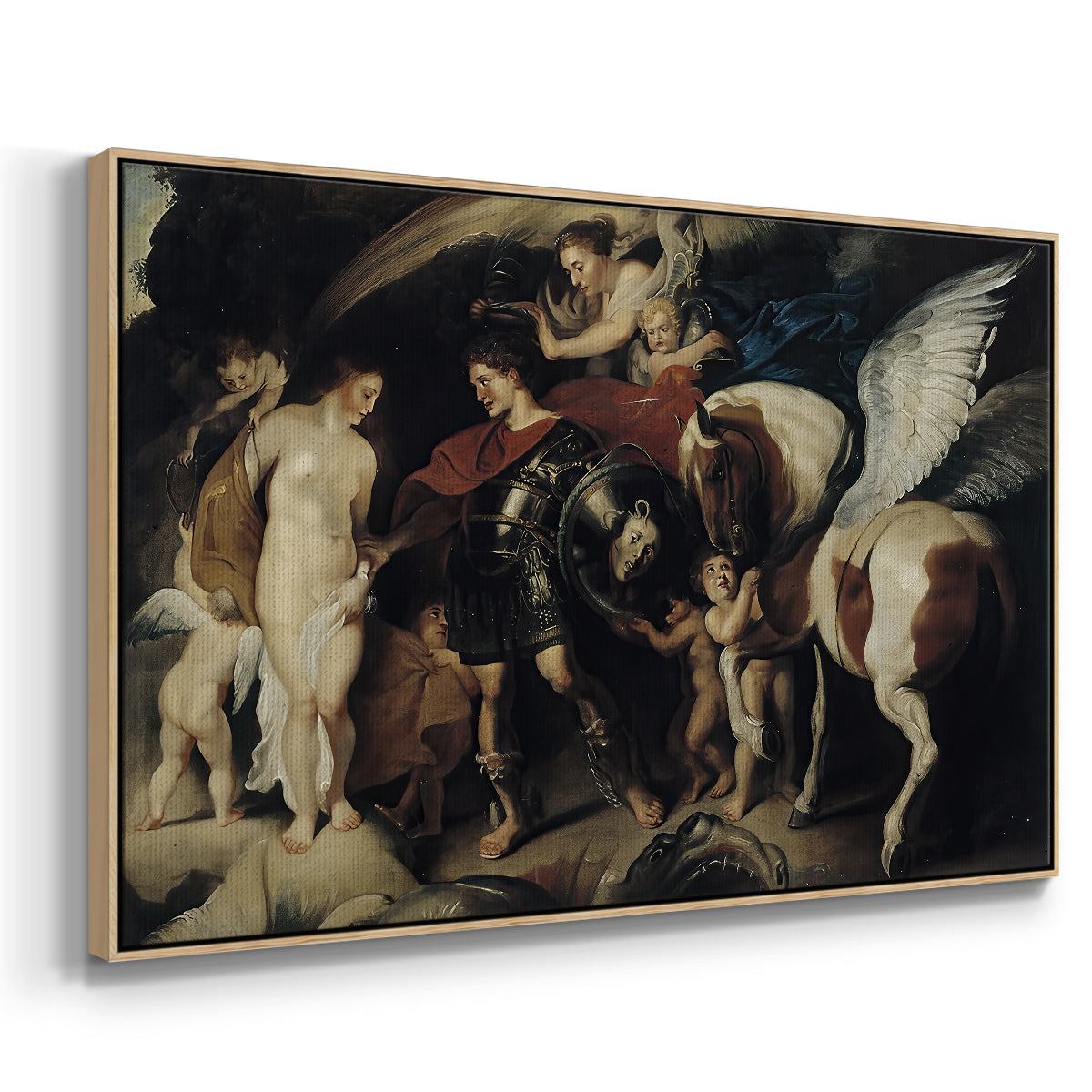 Perseus and Andromeda, c. 1620 - Floater Framed Canvas Print