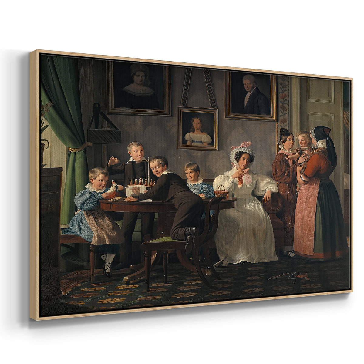 The Waagepetersen Family, 1836 - Floater Framed Canvas Print