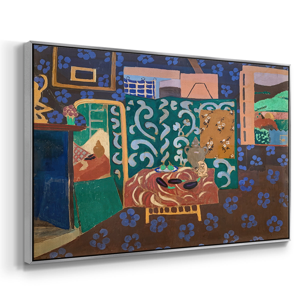 Interior with Aubergines, 1911 - Floater Framed Canvas Print