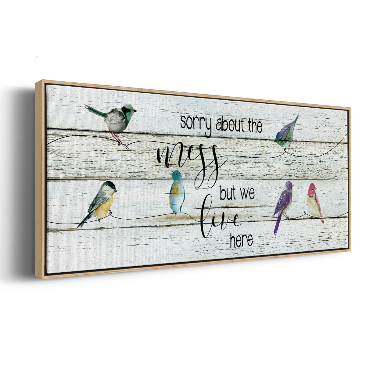 We Live Here - Floater Framed Canvas Print