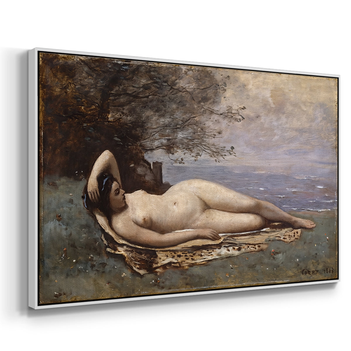 Bacchante by the Sea, 1865 - Floater Framed Canvas Print