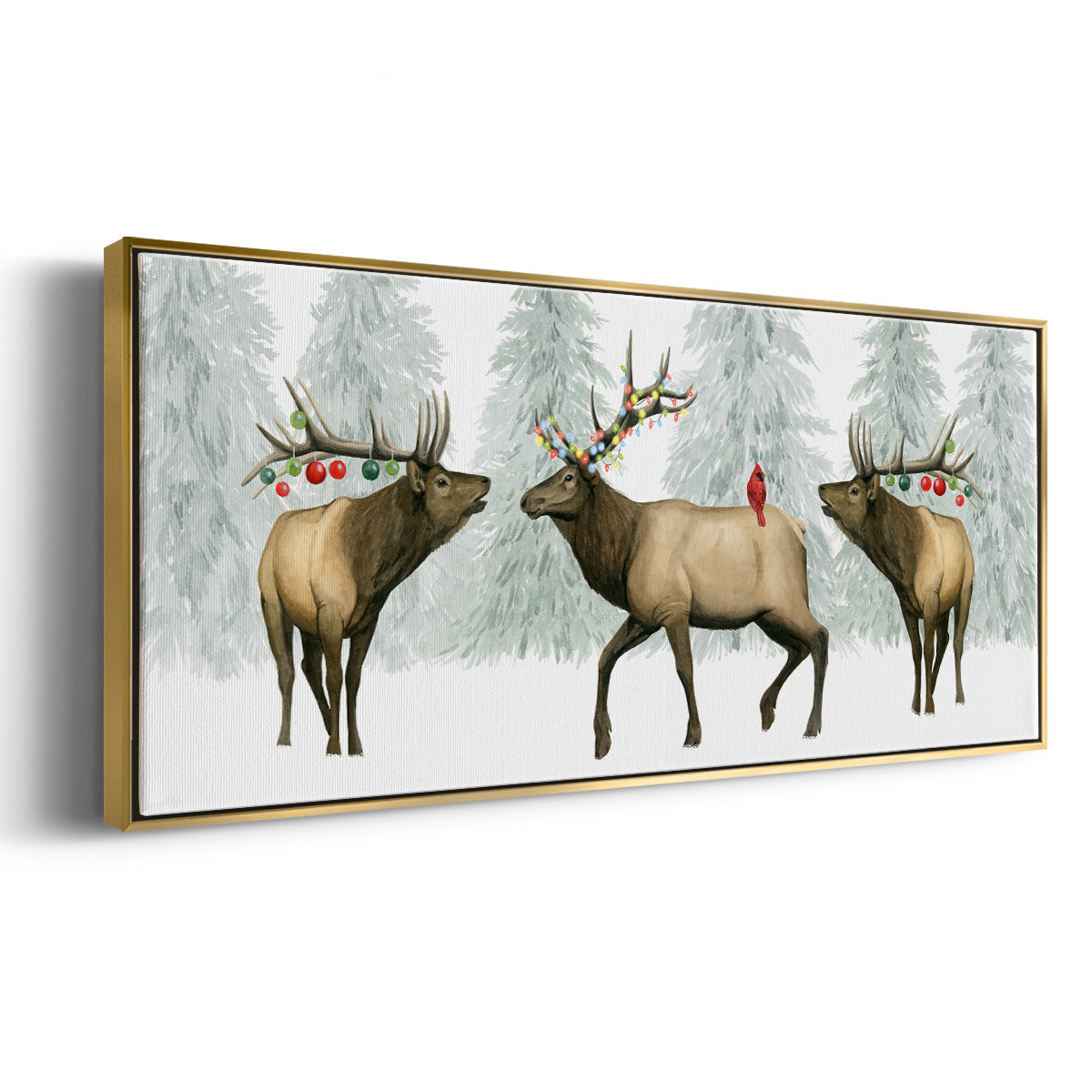 Festive Forest Collection D - Floater Framed Canvas Print