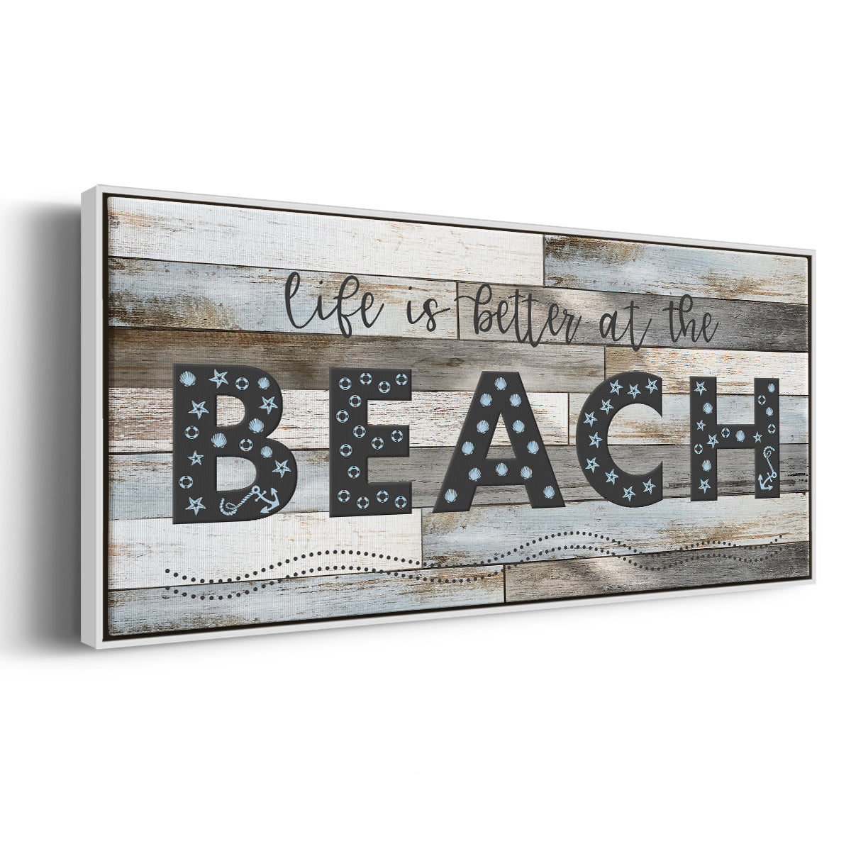 Better at the Beach - Floater Framed Canvas Print