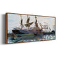 Ships in Harbor, 1873 - Floater Framed Canvas Print