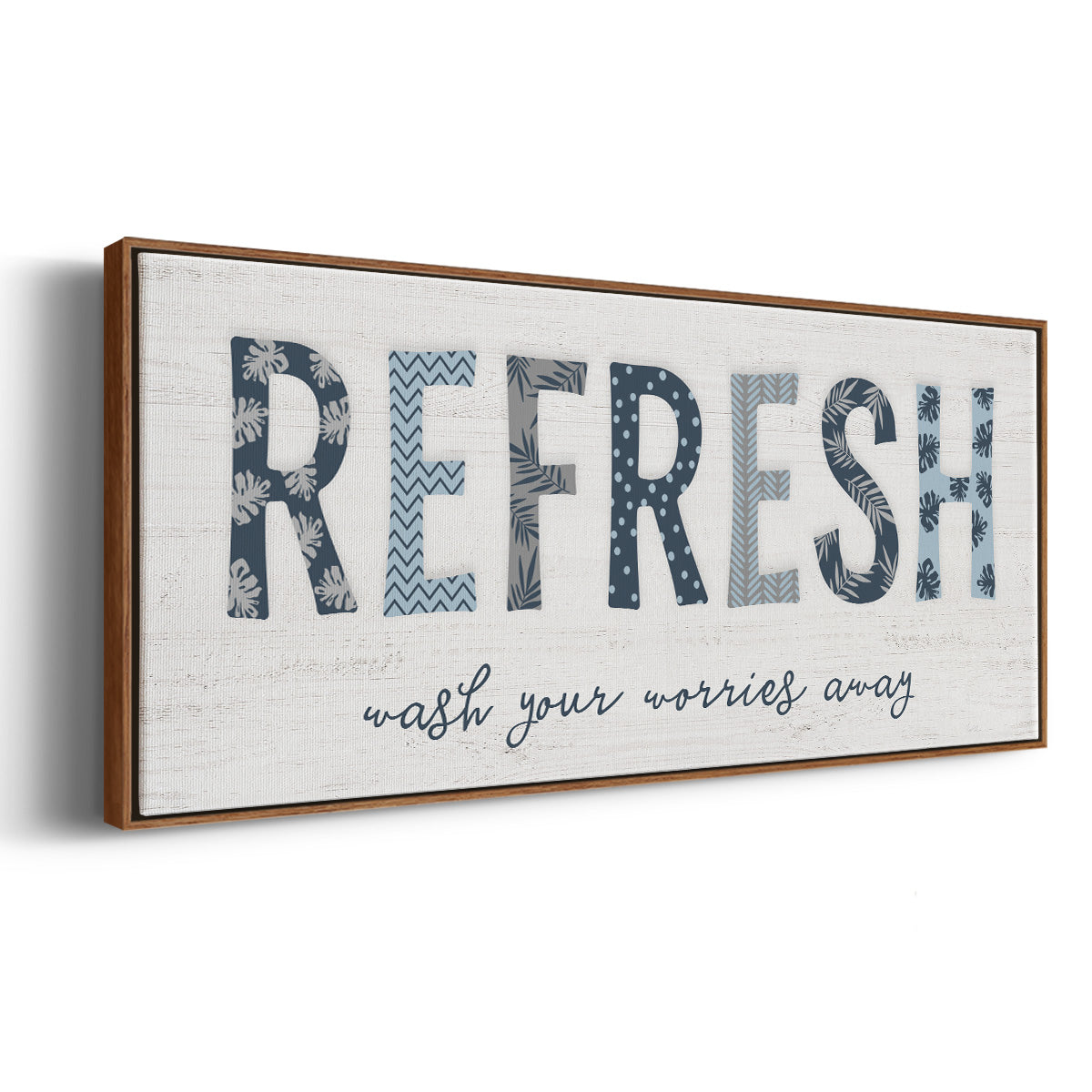 Refresh - Floater Framed Canvas Print