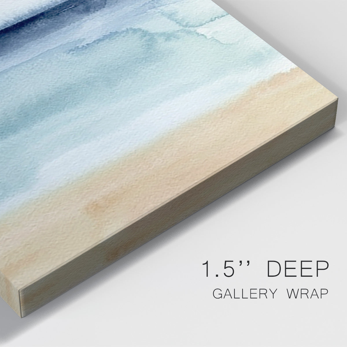 Watercolor Ocean Horizon I Premium Gallery Wrapped Canvas - Ready to Hang