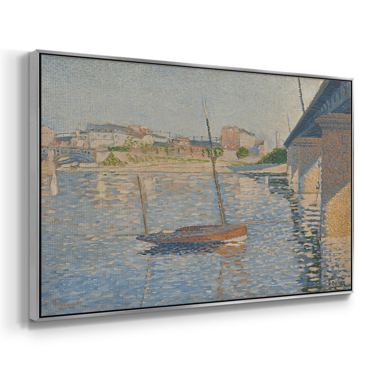 Le Clipper, Asnières, 1887 - Floater Framed Canvas Print