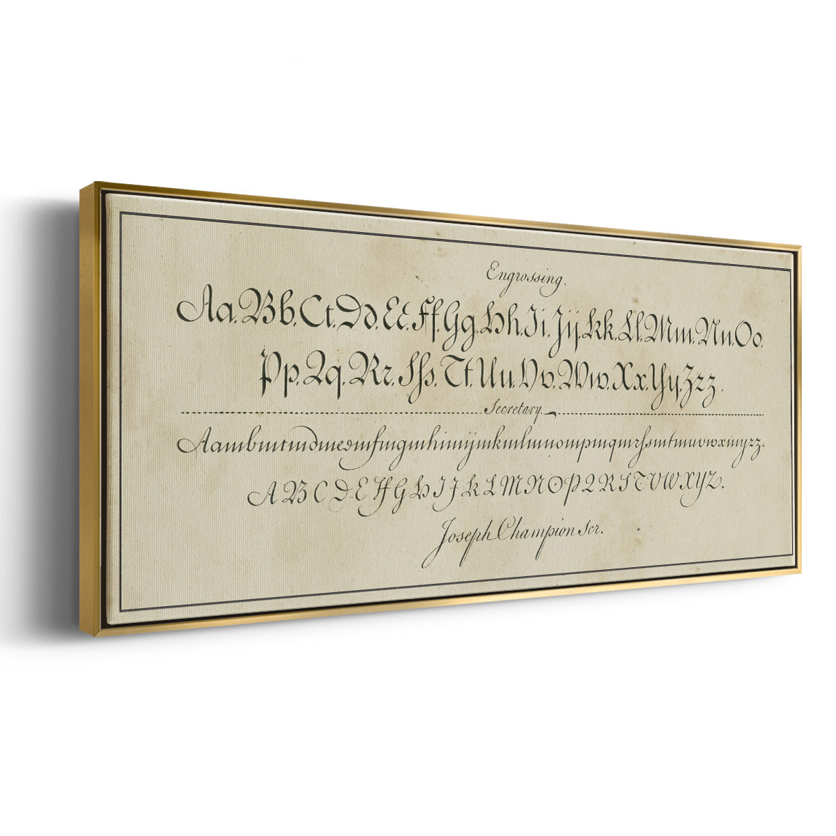 Manuscript Sampler V - Floater Framed Canvas Print