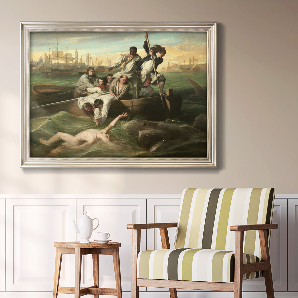 Watson and the Shark - Ornate Framed Canvas Print
