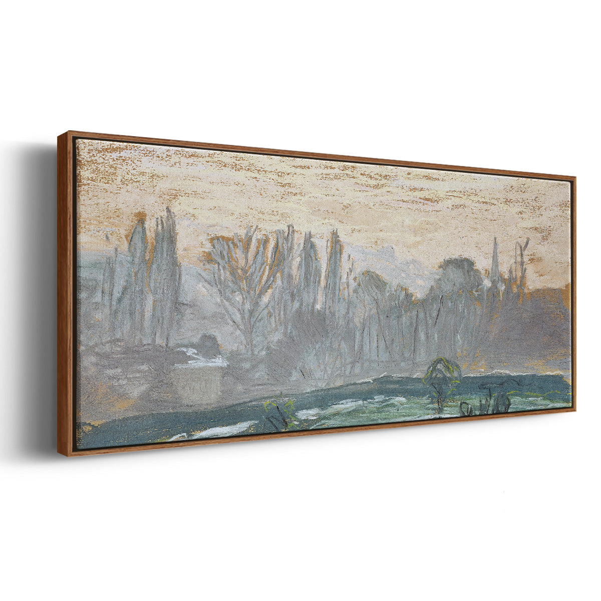 Winter Landscape with Evening Sky, 1870 - Floater Framed Canvas Print