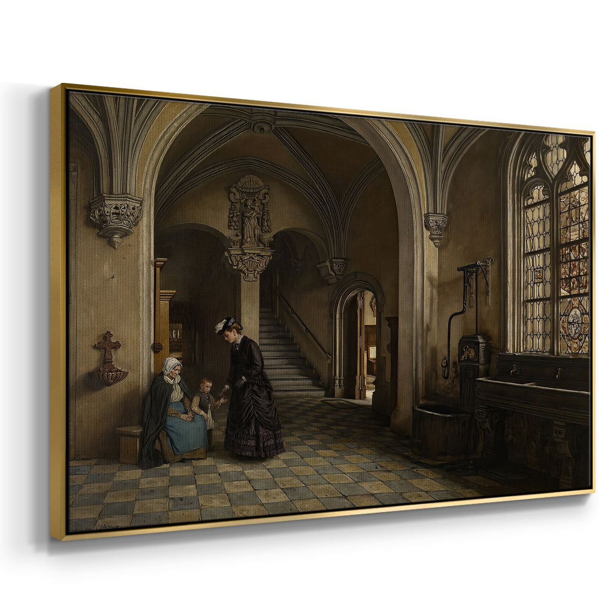 Interior of the Church of Saint Paul in Antwerp, c. 1865-1869 - Floater Framed Canvas Print