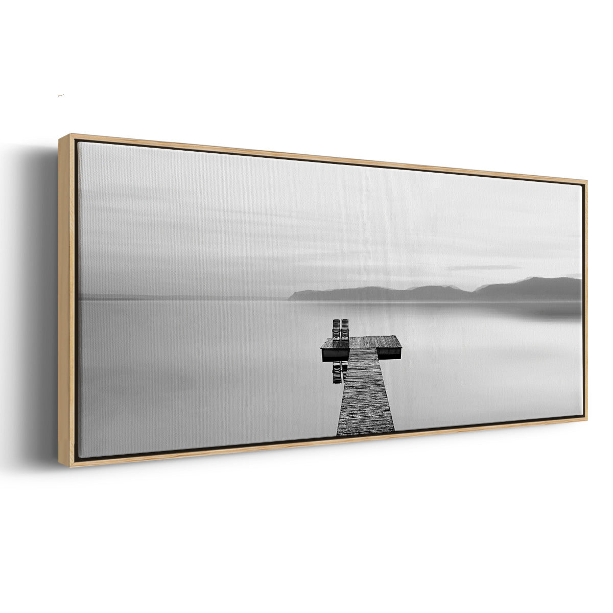 Black & White Water Panel XII - Floater Framed Canvas Print