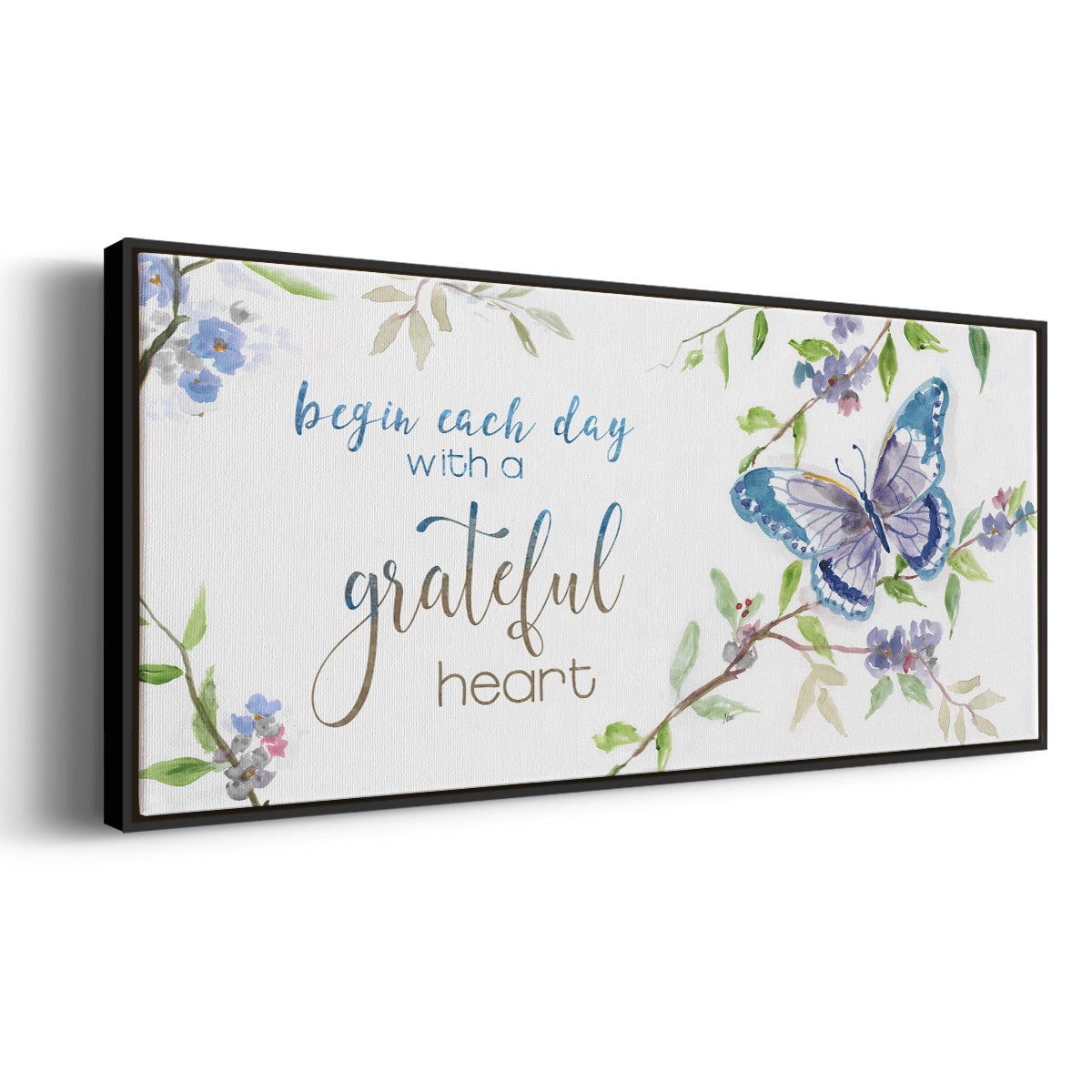 Begin Each Day - Floater Framed Canvas Print