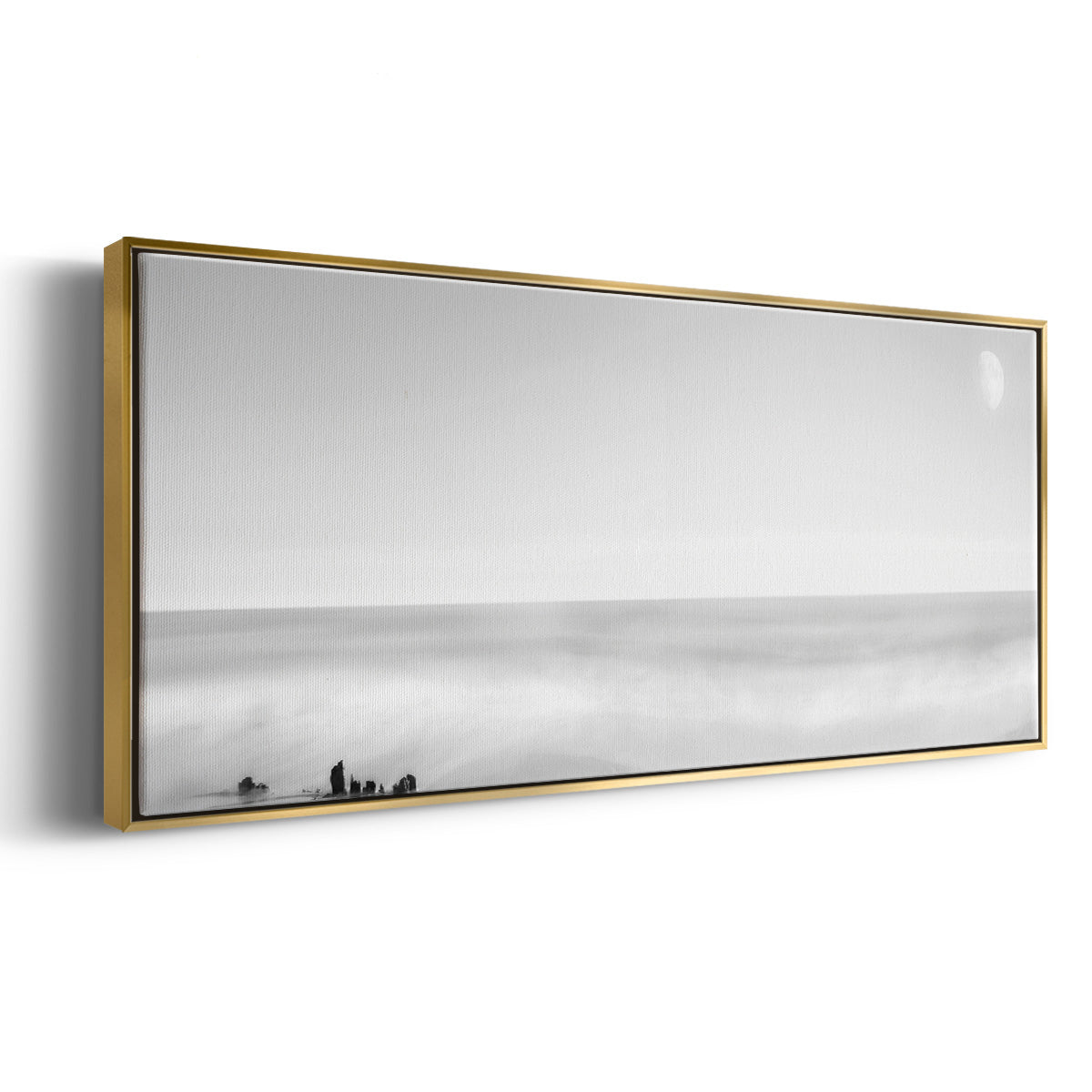 Black & White Water Panel XIV - Floater Framed Canvas Print