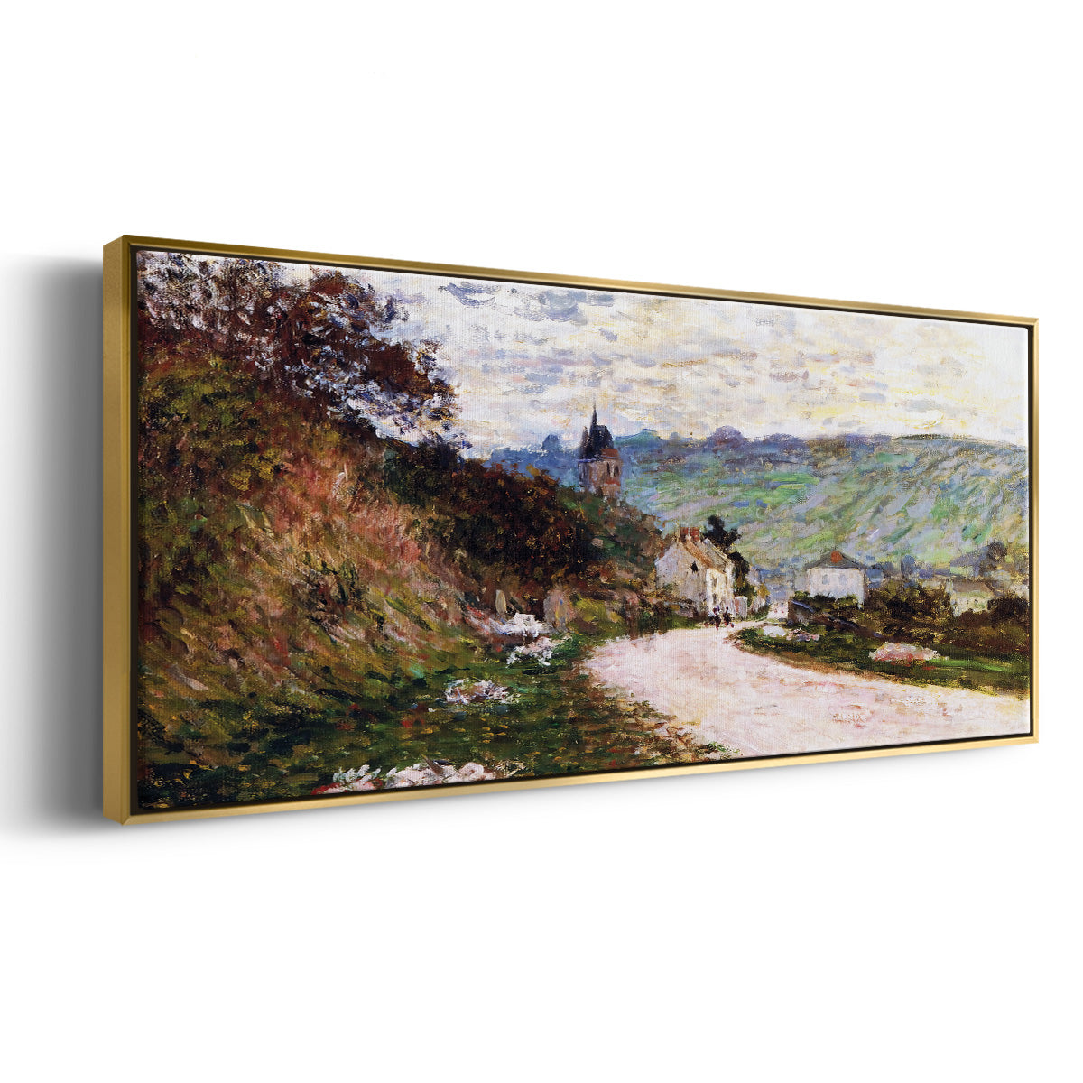The Road at Vétheuil, 1878 - Floater Framed Canvas Print
