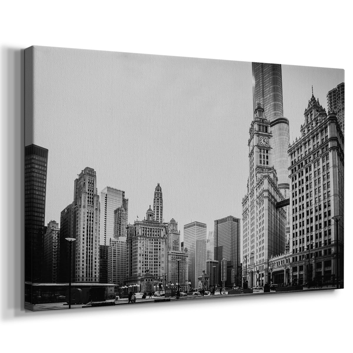 Black and White Chicago - Gallery Wrapped Canvas