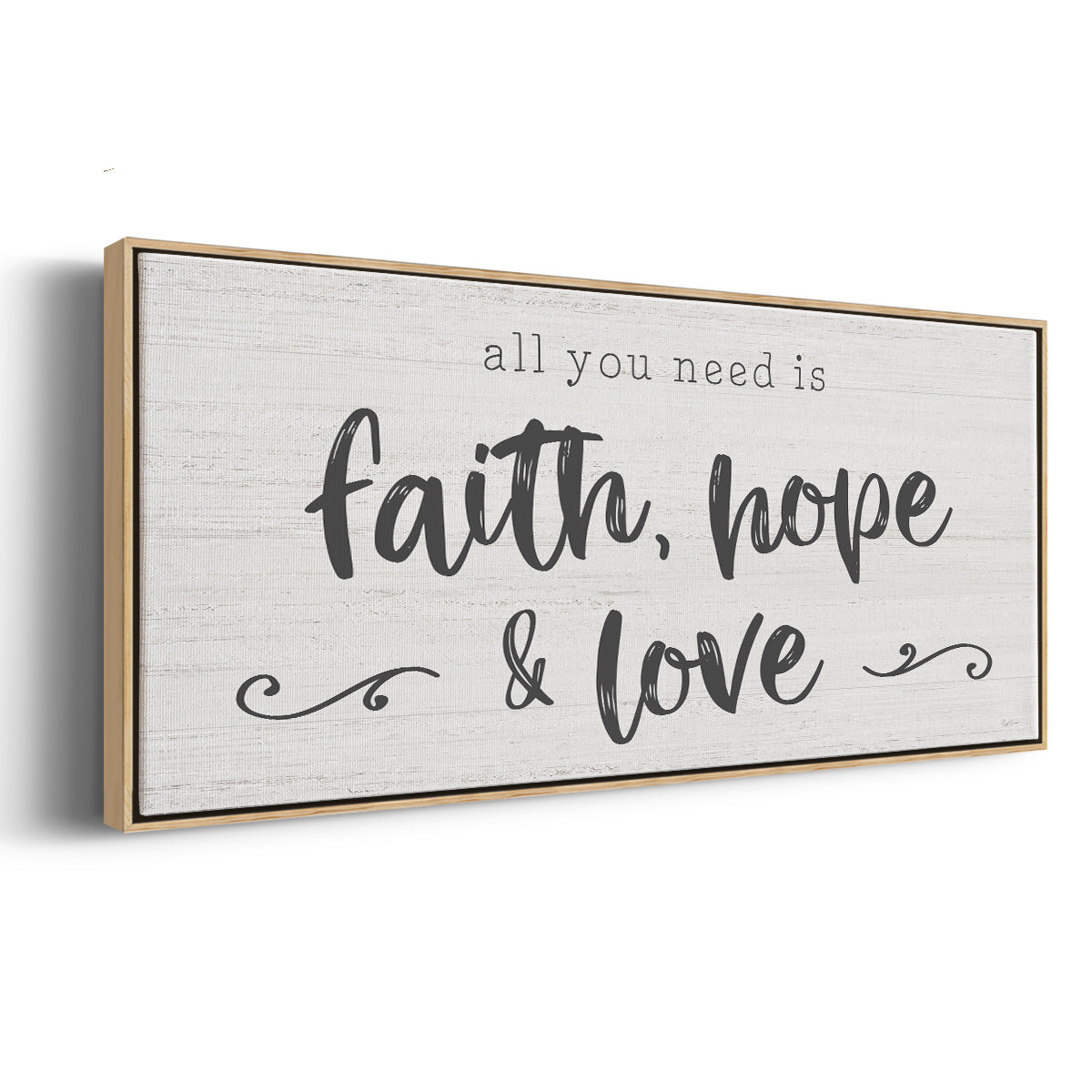Faith Hope Love - Floater Framed Canvas Print