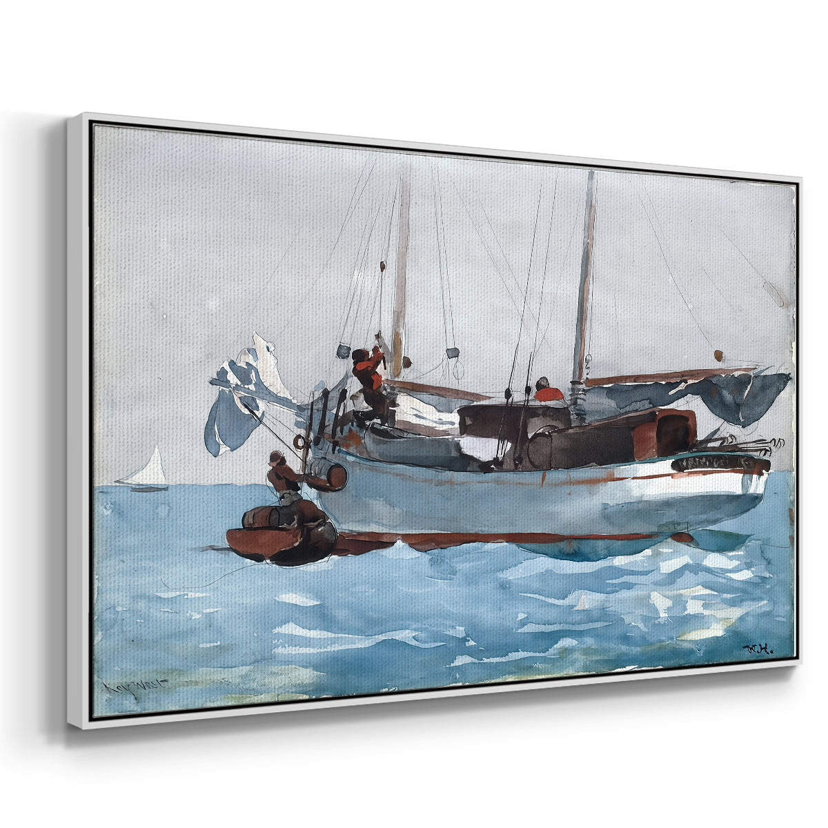 Taking on Wet Provisions, 1903 - Floater Framed Canvas Print
