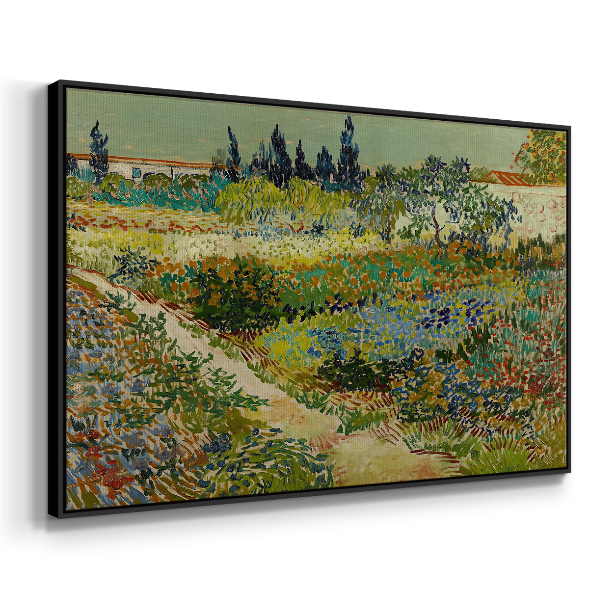 Garden at Arles, 1888 - Floater Framed Canvas Print