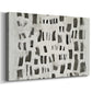Modern abstract art composition featuring contrasting black and white shapes on canvas