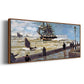 The Jetty at Le Havre Bad Weather, 1870 - Floater Framed Canvas Print