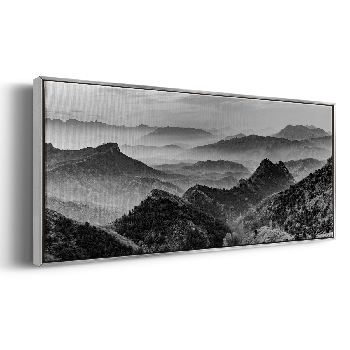 Mountains of the Great Wall - Floater Framed Canvas Print