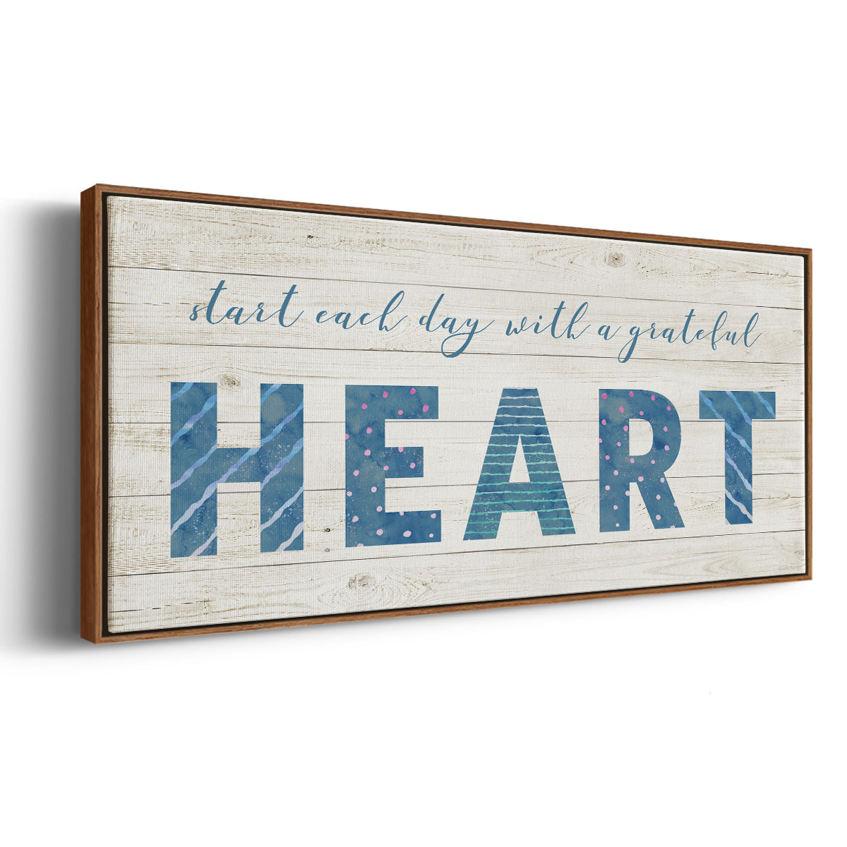 Grateful Heart - Floater Framed Canvas Print