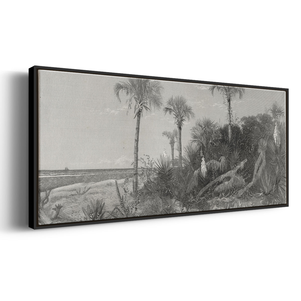 On the Coast of Florida - Floater Framed Canvas Print