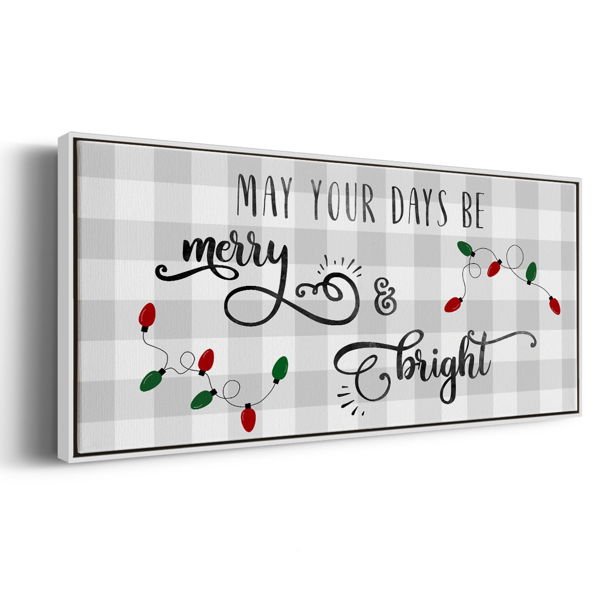 Buffalo Check Merry - Floater Framed Canvas Print