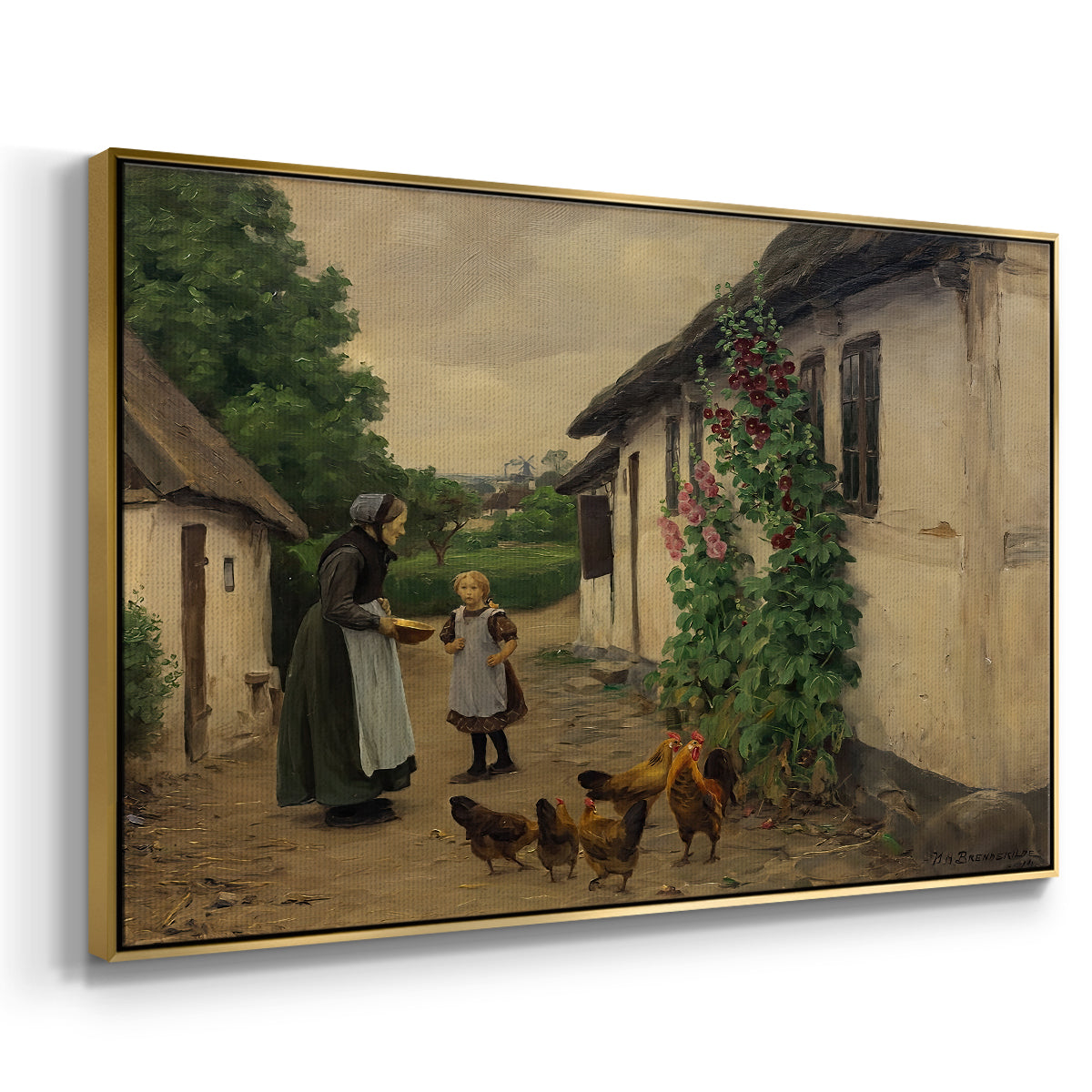 Visit to Grandmother, 1914 - Floater Framed Canvas Print