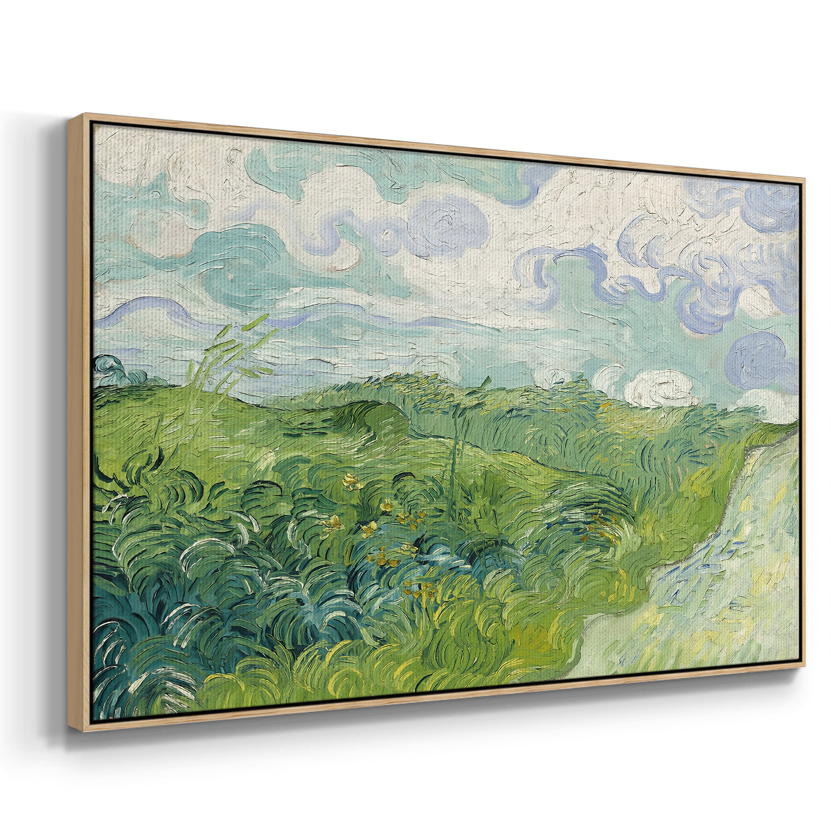 Green Wheat Field, Auvers, 1890 - Floater Framed Canvas Print