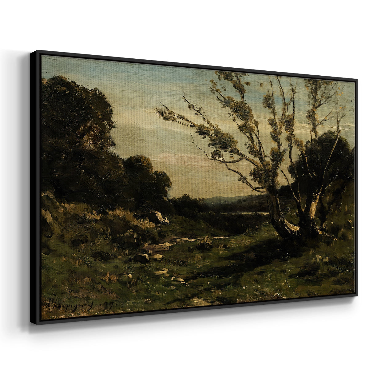 Morning in the Nievre, 1877 - Floater Framed Canvas Print