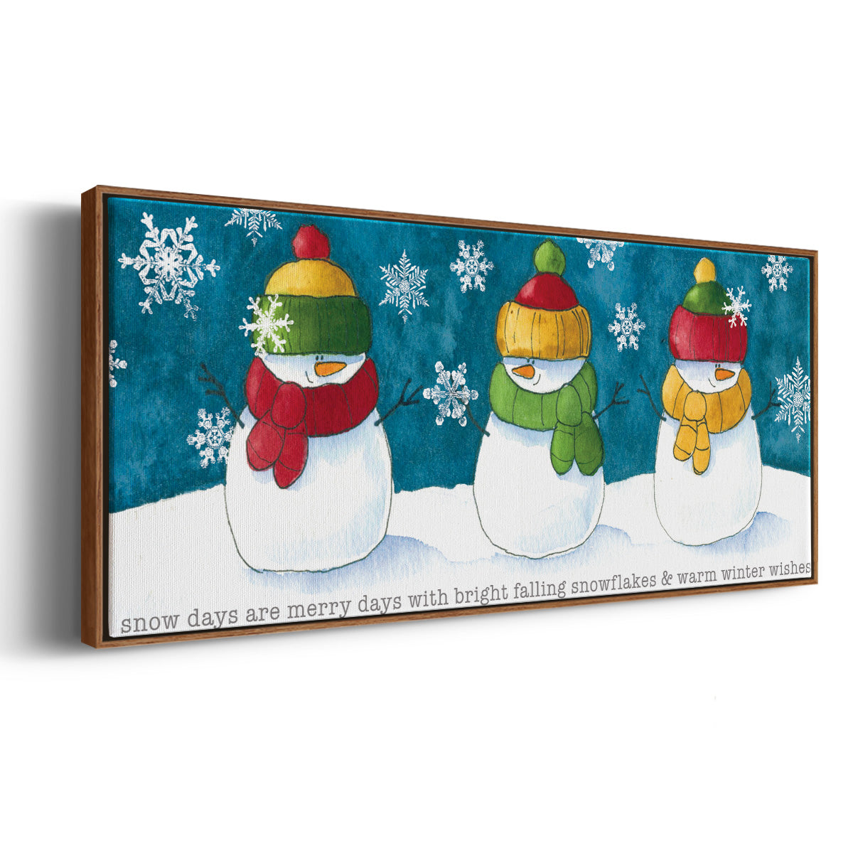 A Frosty Kiss - Floater Framed Canvas Print