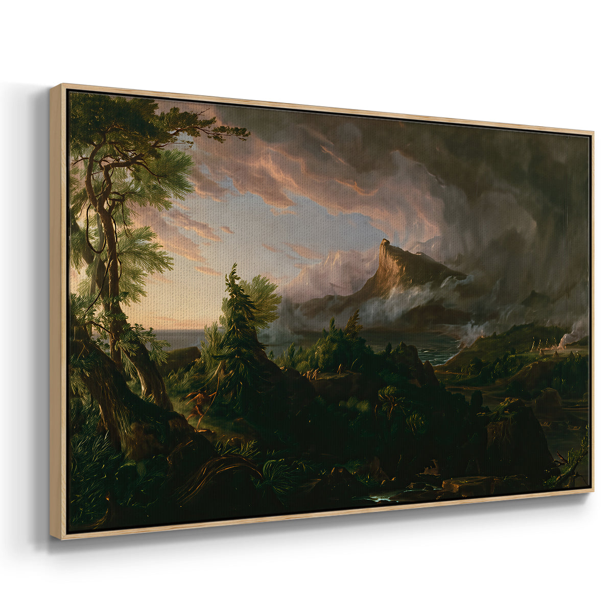 The Course of Empire: The Savage State, 1834 - Floater Framed Canvas Print