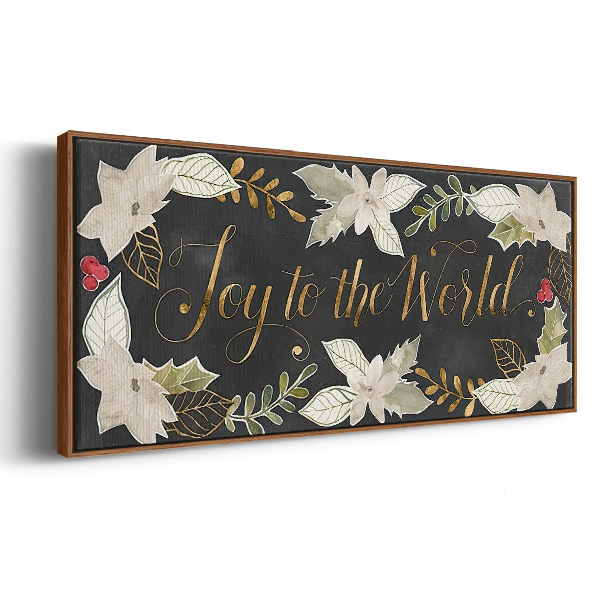 Gilded Christmas Collection D - Floater Framed Canvas Print