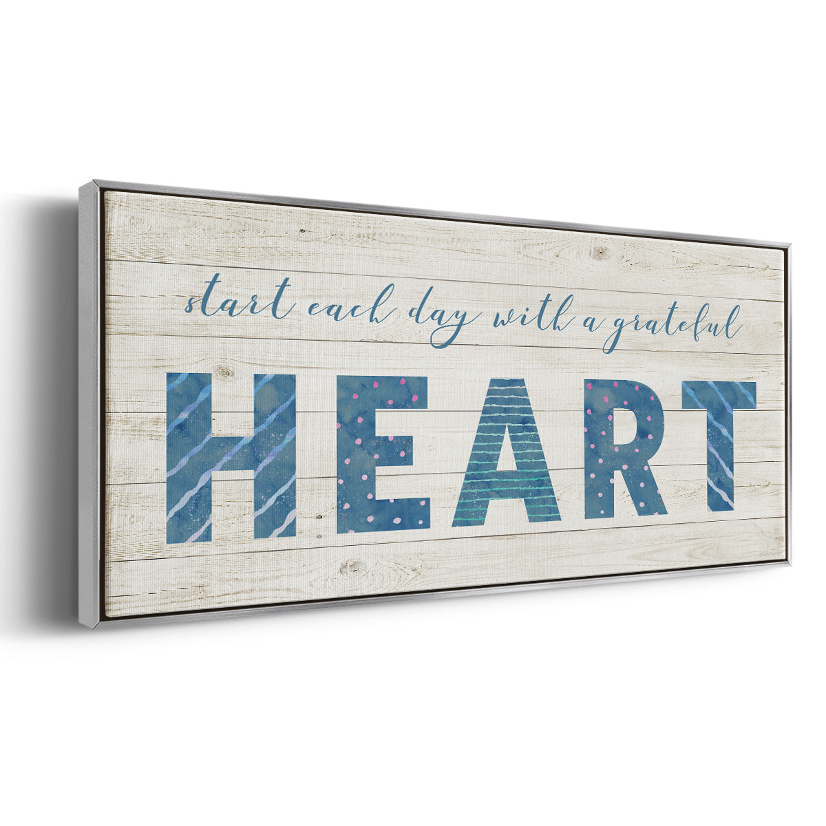 Grateful Heart - Floater Framed Canvas Print