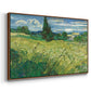 Green Wheat Field with Cypress, 1889 - Floater Framed Canvas Print