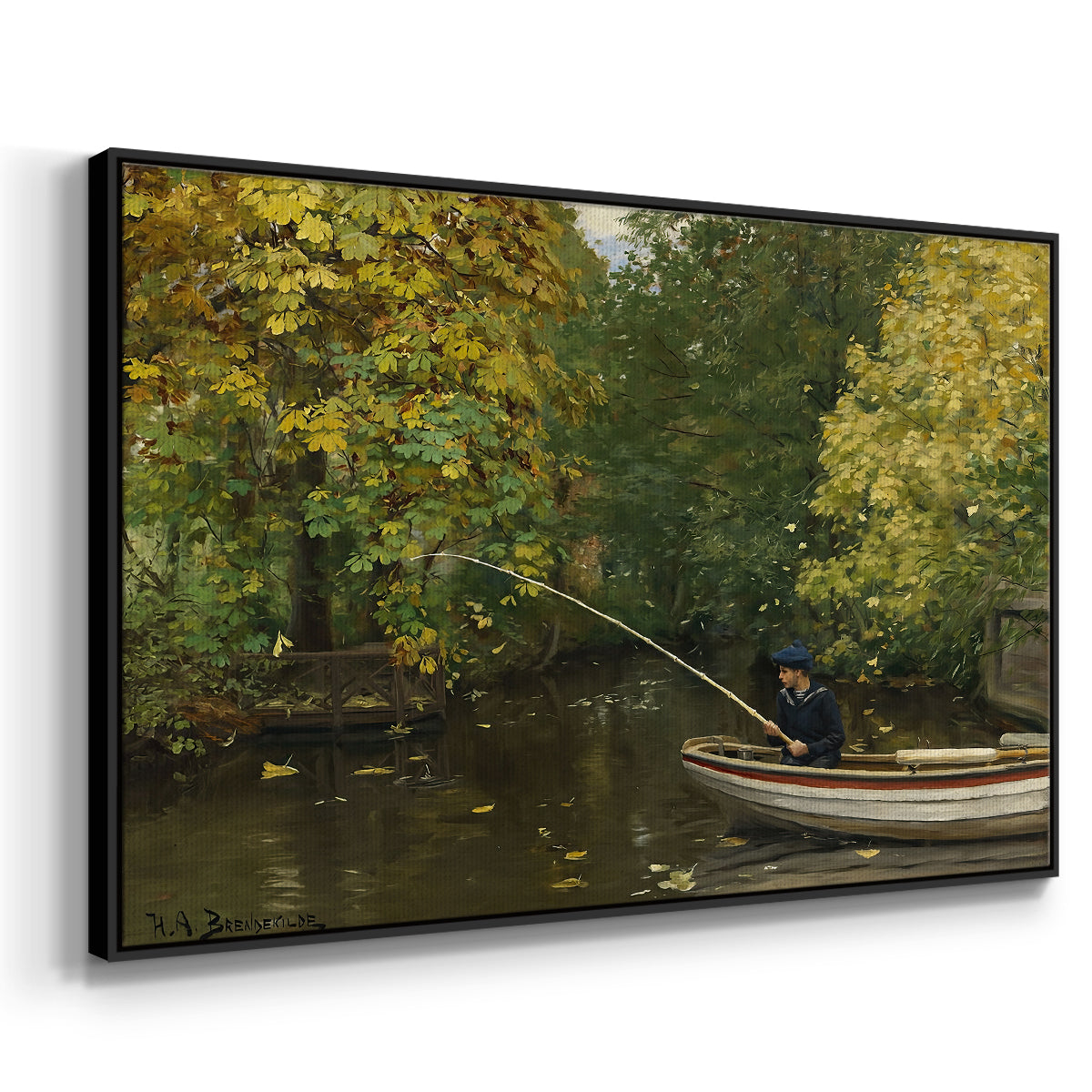 Fishing Boy, c. 1890 - Floater Framed Canvas Print