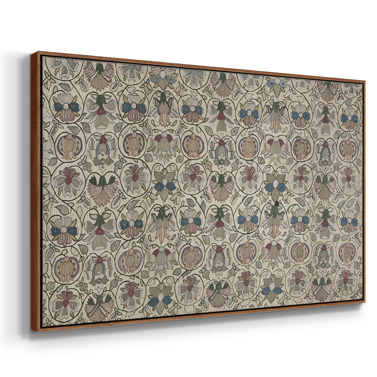 Long Cushion Cover (Printed Textile), c. 1600 - Floater Framed Canvas Print
