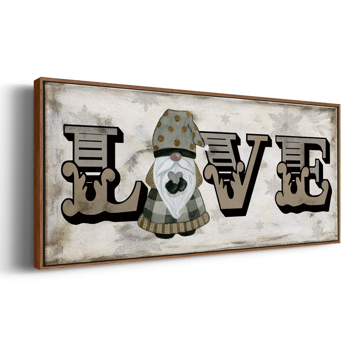 Winter Wonderland Friend Love - Floater Framed Canvas Print
