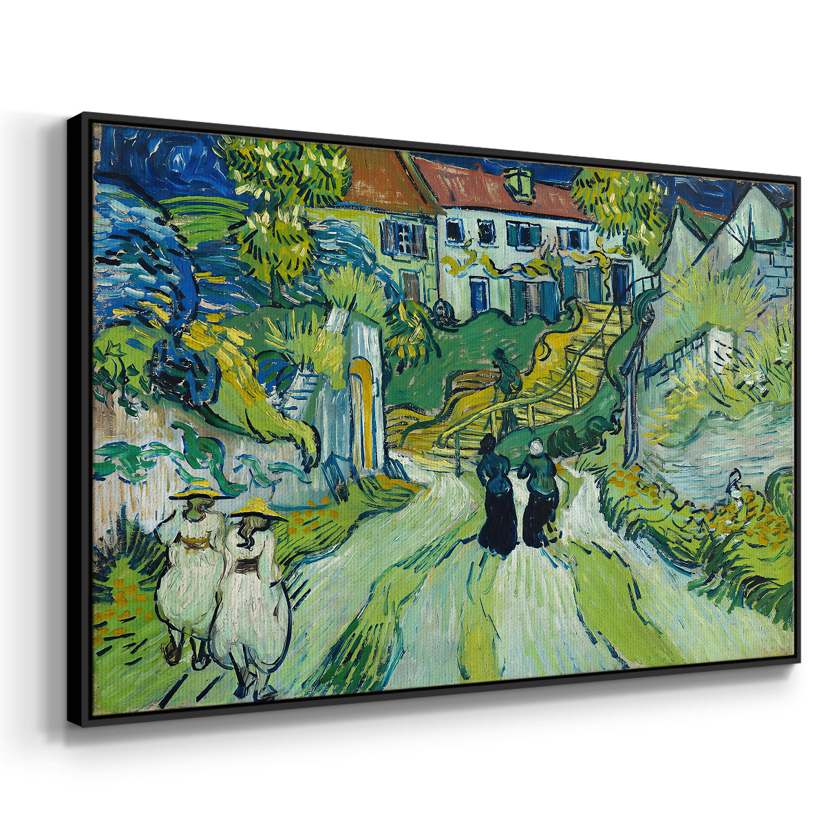 Stairway at Auvers, 1890 - Floater Framed Canvas Print