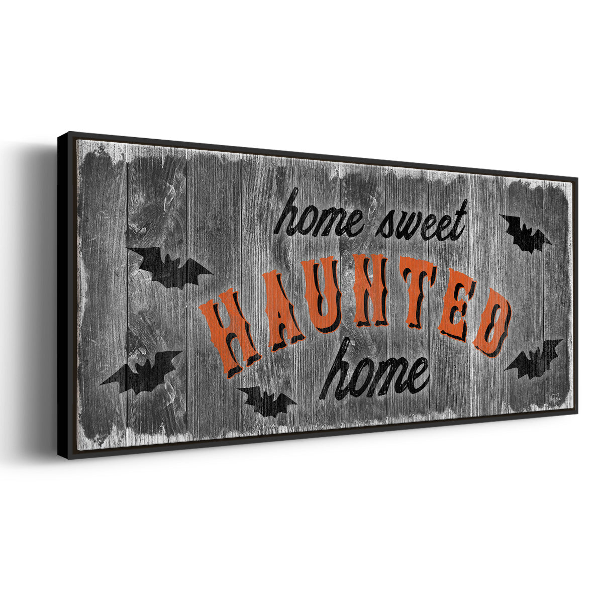 Home Sweet Haunted - Floater Framed Canvas Print