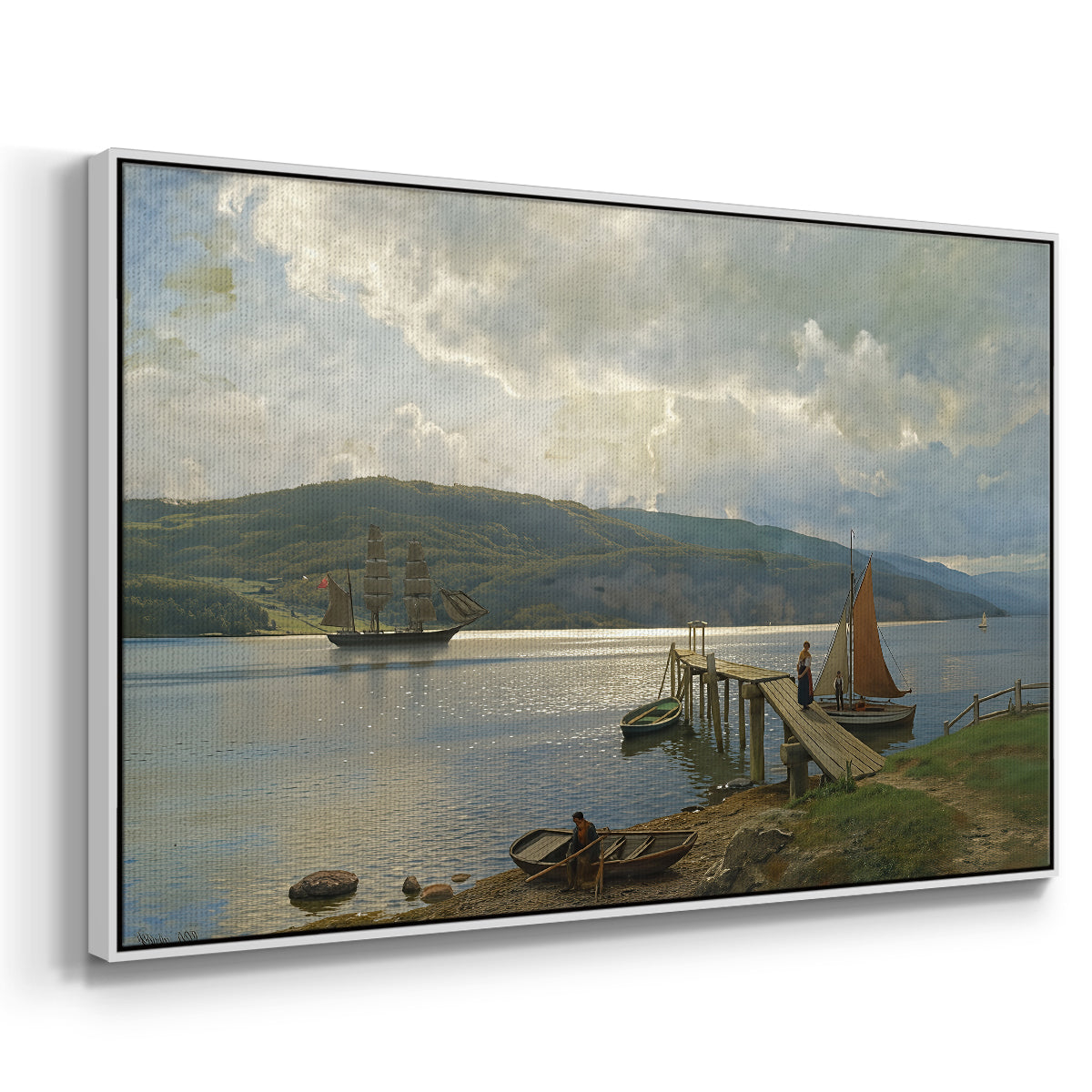 The Jetty at Feste near Moss, 1898 - Floater Framed Canvas Print