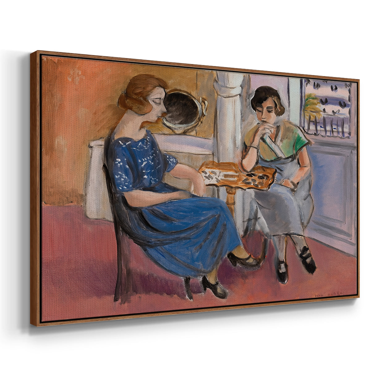 Domino Players, 1921 - Floater Framed Canvas Print
