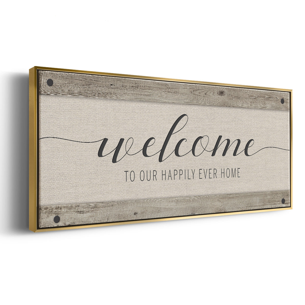 Happily Home - Floater Framed Canvas Print