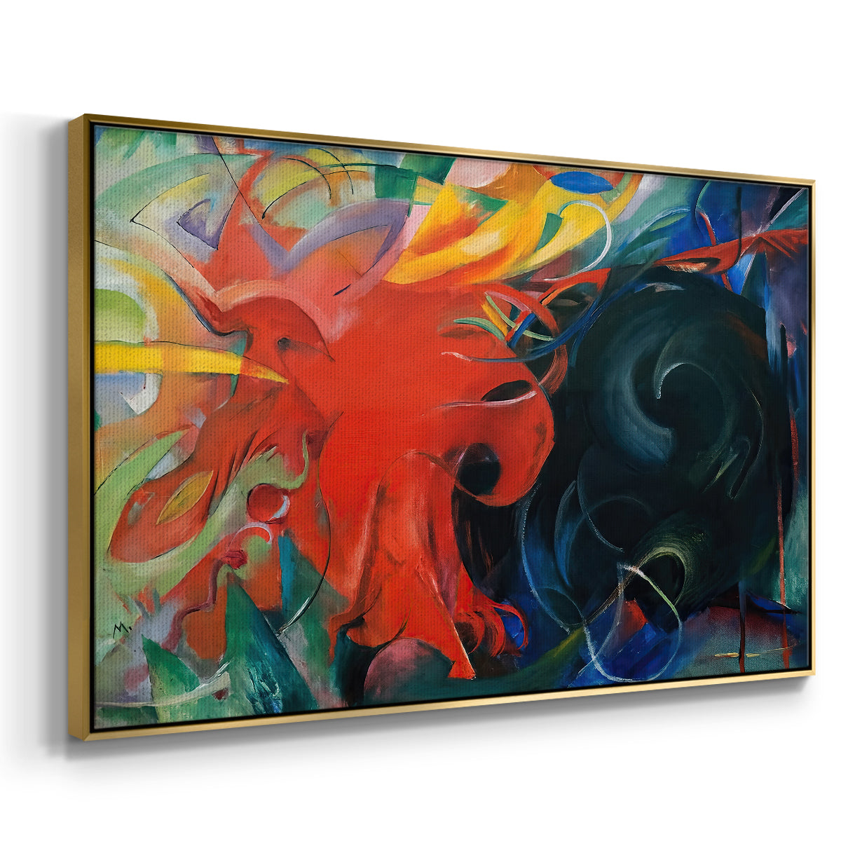 Fighting Forms, 1914 - Floater Framed Canvas Print