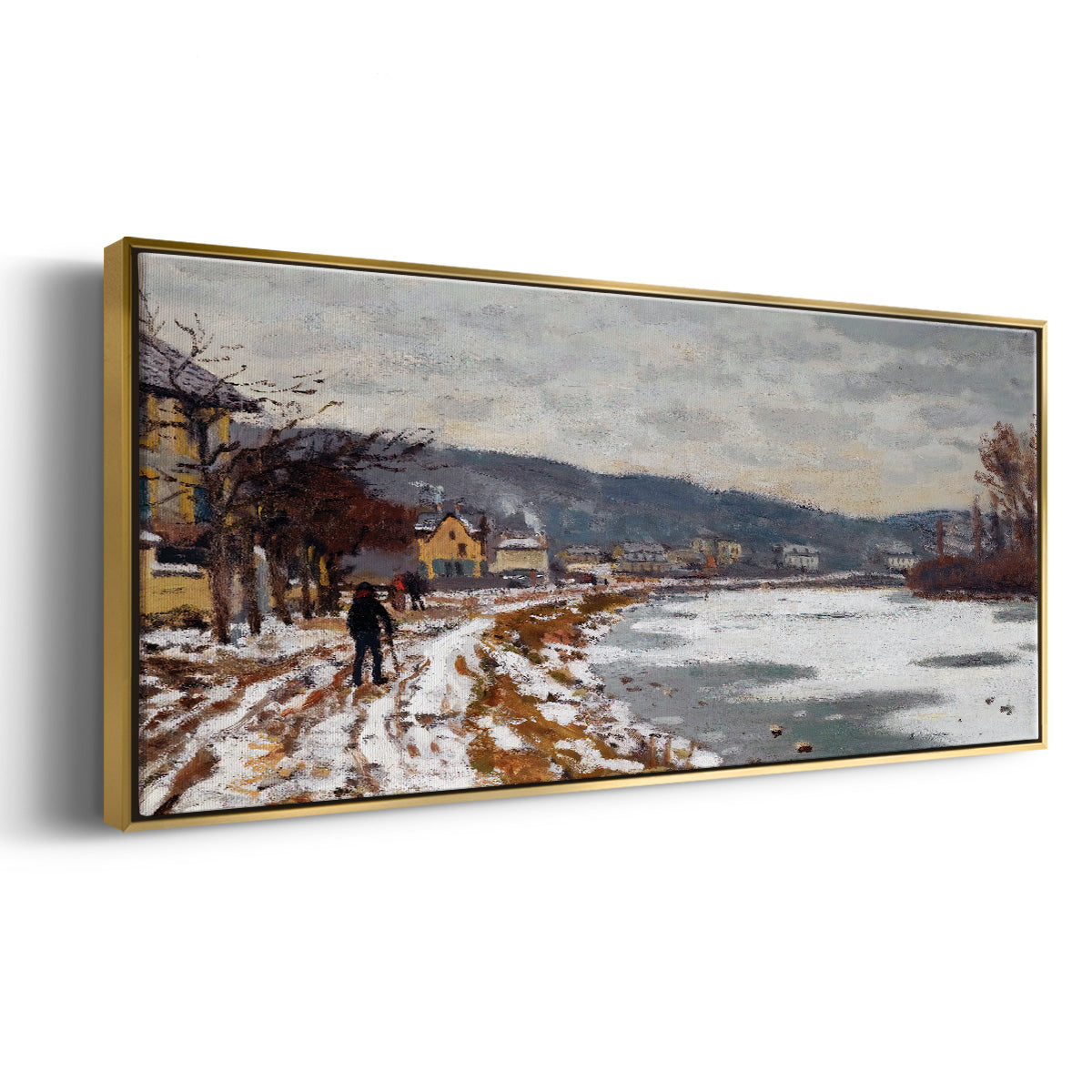 The Seine at Bougival, 1869 - Floater Framed Canvas Print